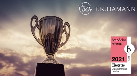 T. K. HAMANN Best Consultants Germany 2021 Award trophy with brand eins recognition.