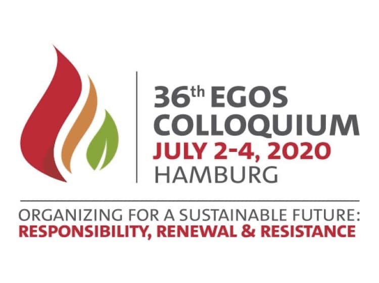 36th EGOS Colloquium 2020 Hamburg sustainability conference logo.