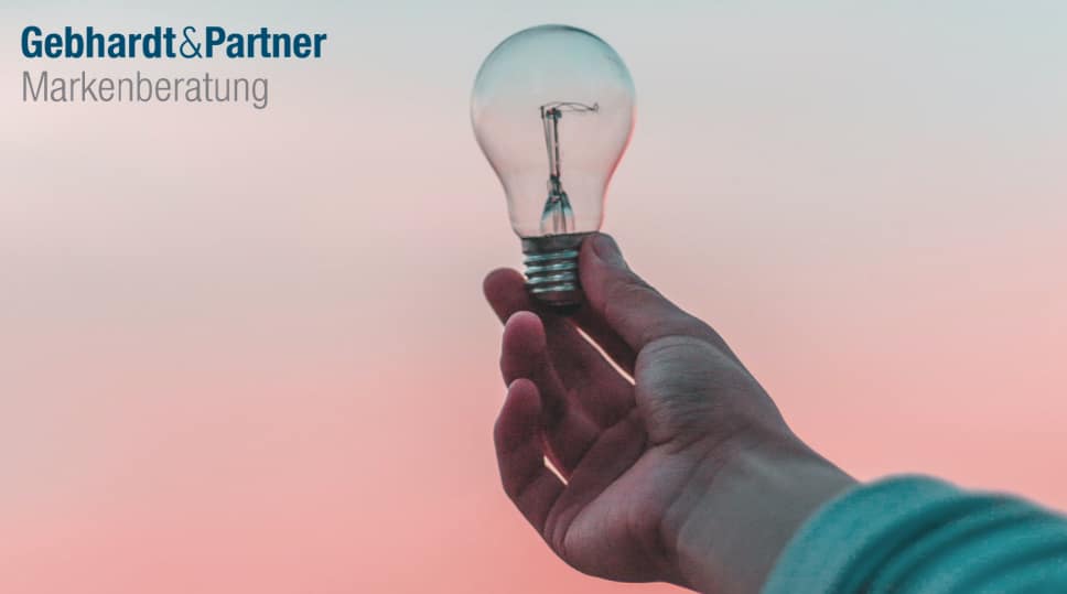 Gebhardt & Partner brand consultancy light bulb symbolizing innovation and creative ideas.